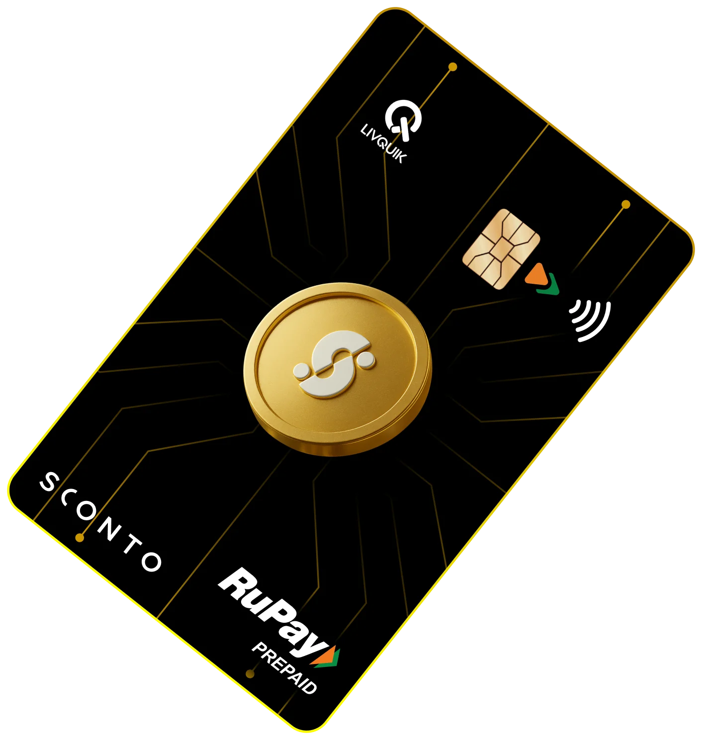 The black Sconto RuPay prepaid card